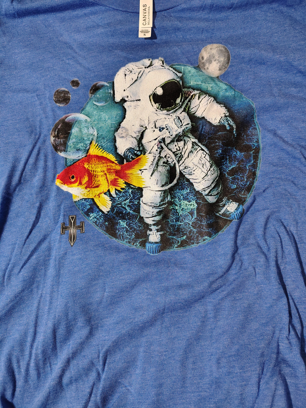 Astronaut and Goldfish T-Shirt - Heather True Royal
