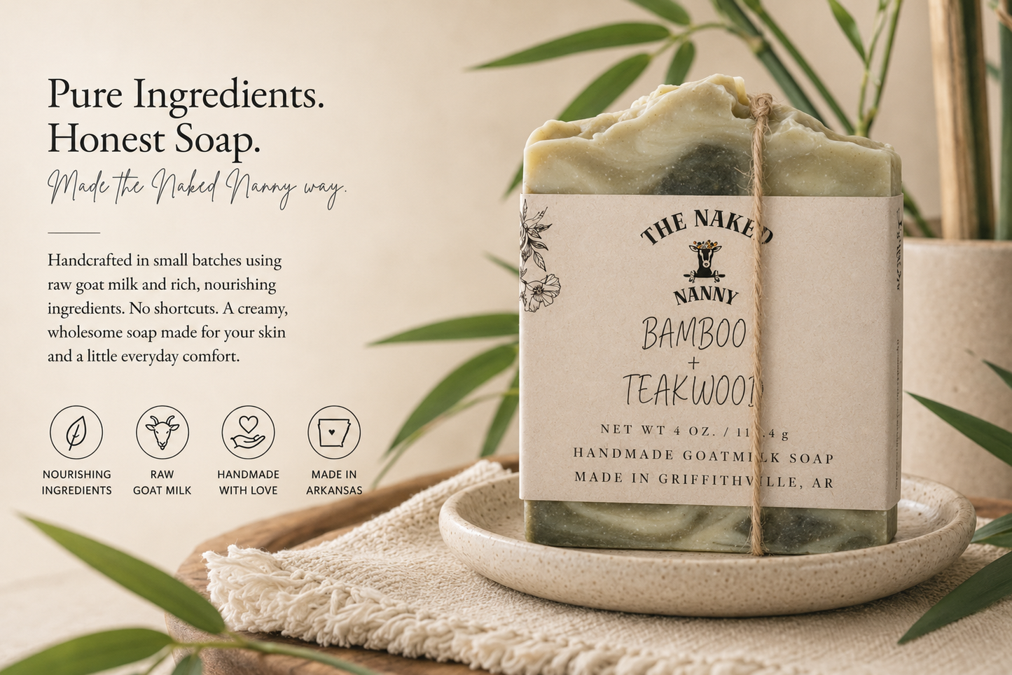 Bamboo & Teakwood Goat Milk Soap