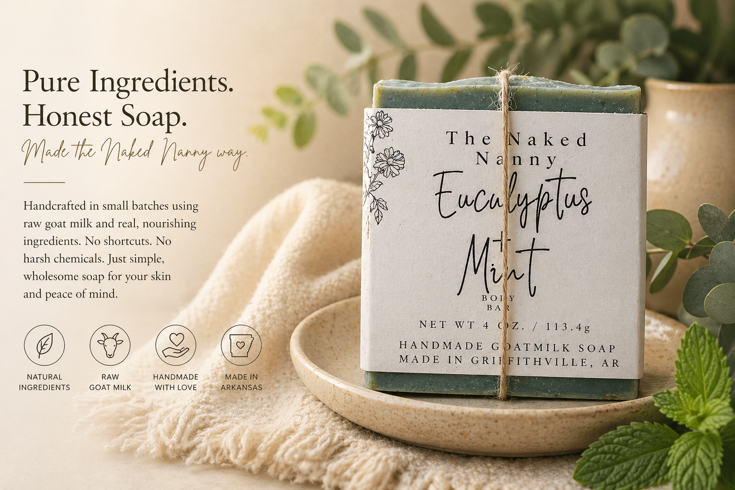 Eucalyptus + Mint Goatmilk Soap Bar