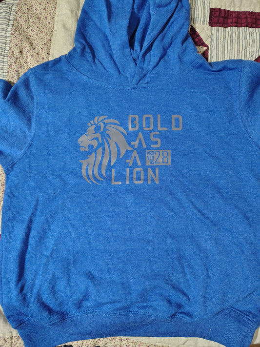 Bold as a Lion Youth Hoodie - Heather Blue