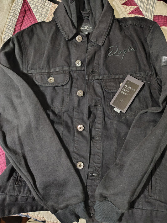 Marc Ecko Cut & Sew Hooded Snap Jacket - Black