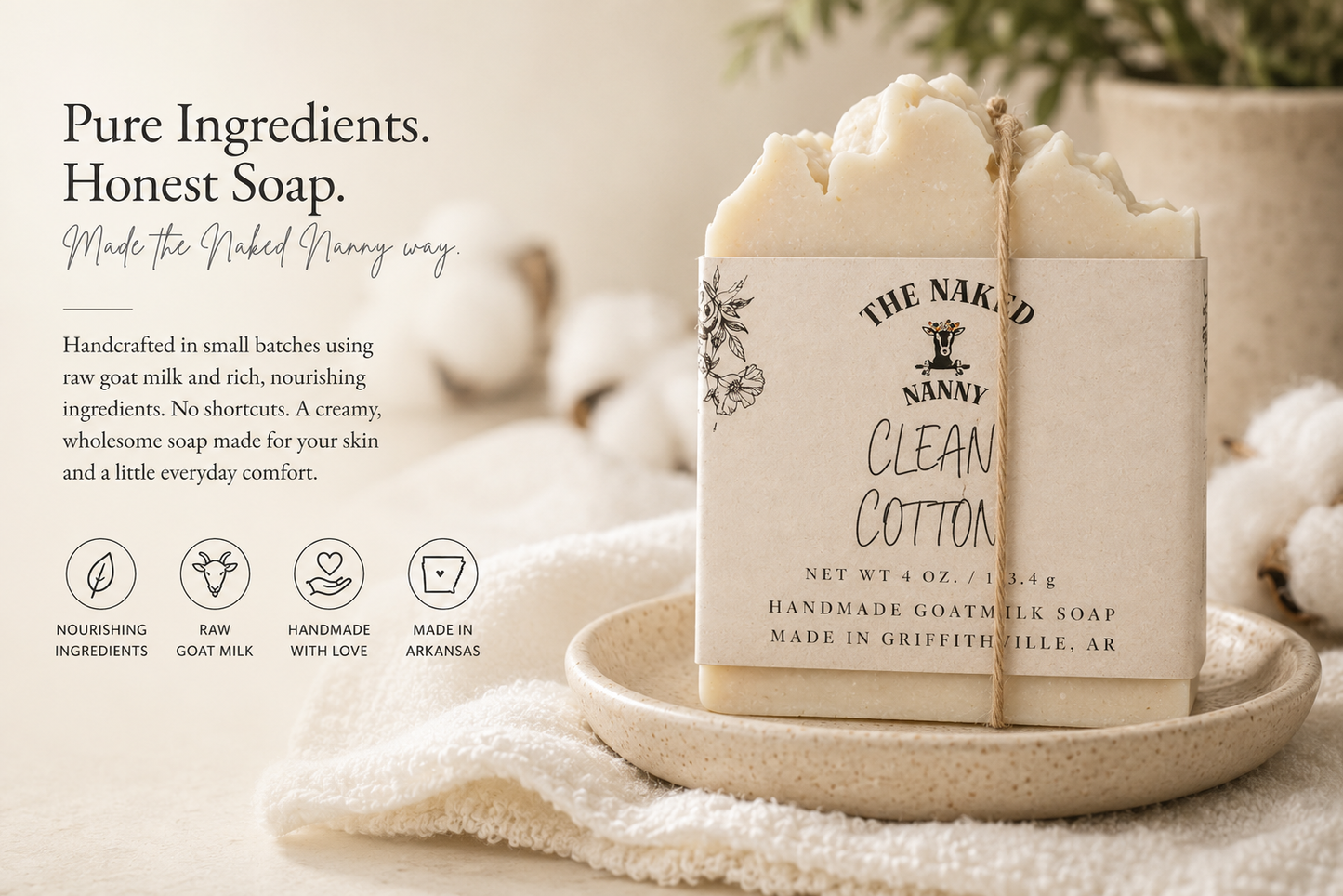 Clean Cotton Goatmilk Soap Bar